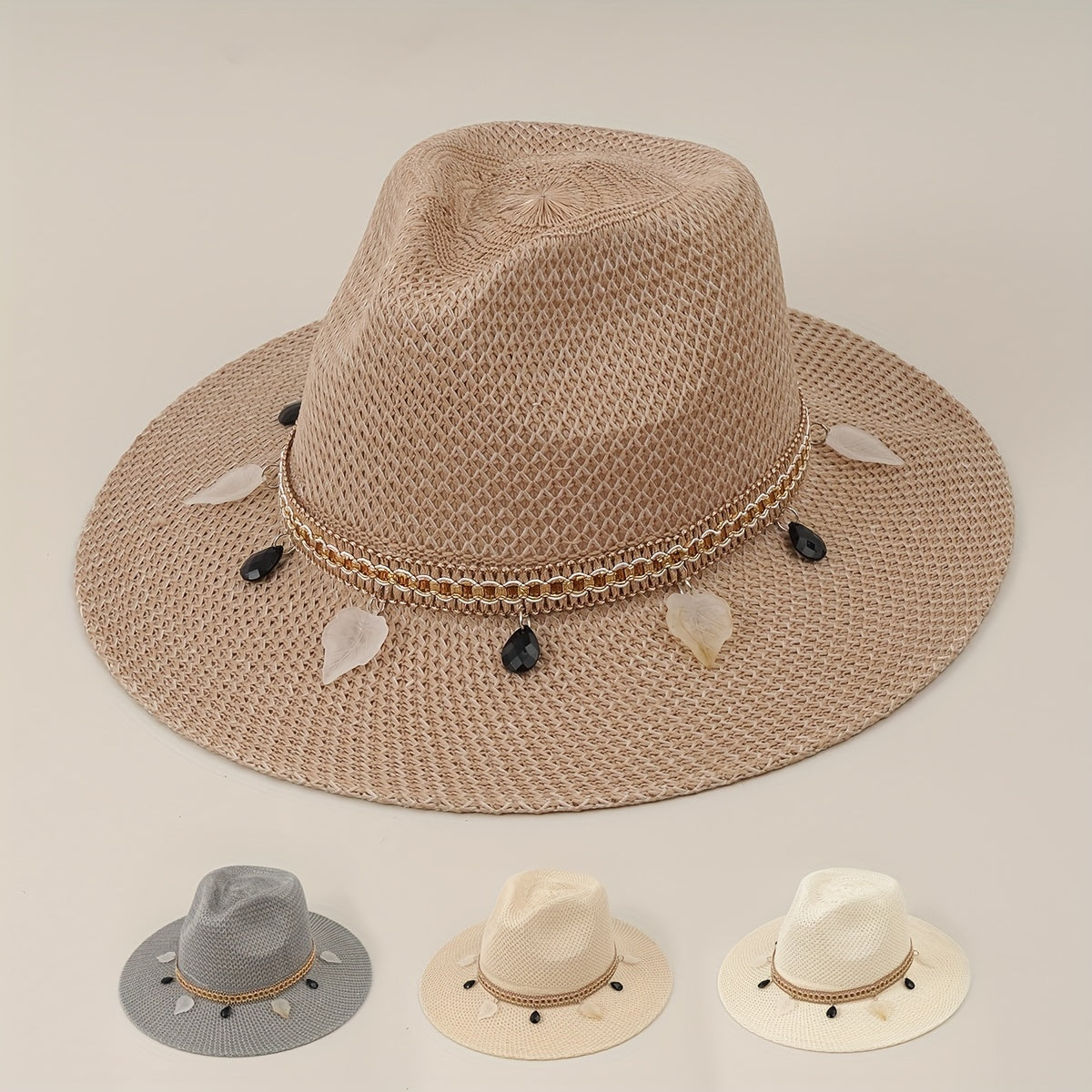 Summer Straw Hat Outdoor Sun Hat Casual Top Hat Travel Jazz Hat
