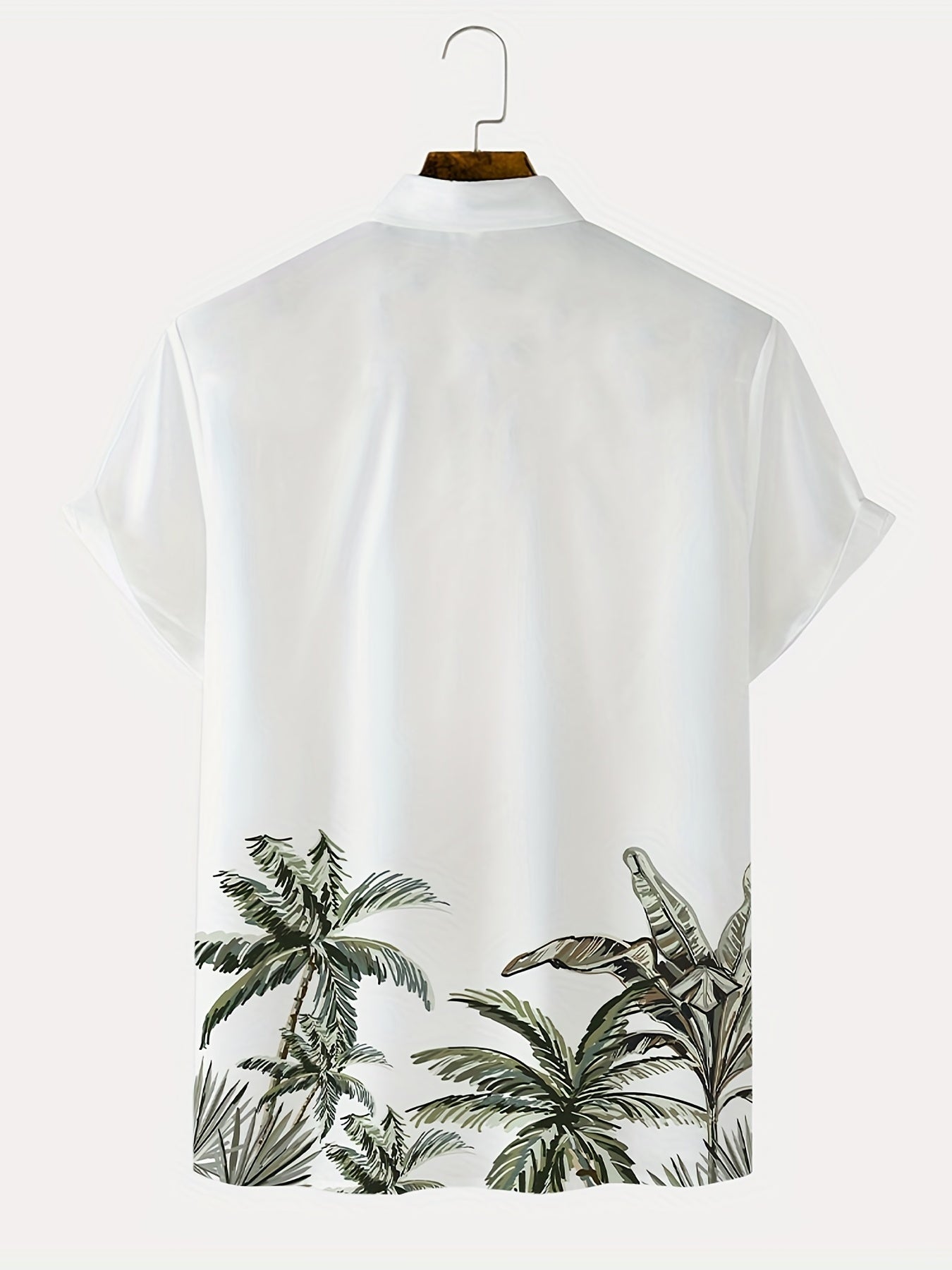 Coconut Tree Print Hawaiian Shirt - Men's Casual Short Sleeve Shirt
