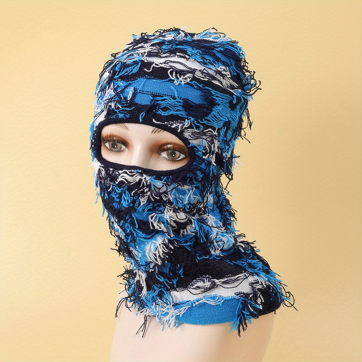 Camouflage Tassel Ski Mask Balaclava Unisex Anime Knit Hat Hip Hop
