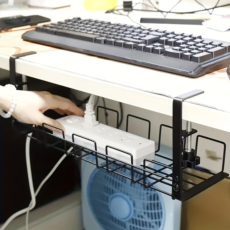 Cable Management Under Desk No Drill Cord Organizer Tray