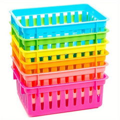 6pcs Colorful Classroom Storage Basket for Pencils and Stationery