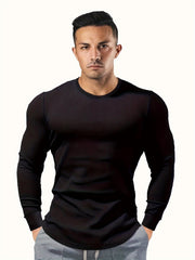 Men's Crew Neck Long Sleeve Stretch Tee