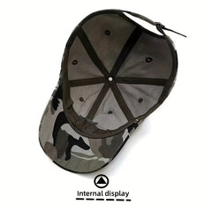 Camouflage Cotton Adjustable Mens Peaked Cap With U S Embroiderey
