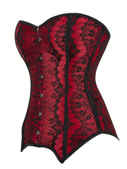 Lace Patchwork Bustier Gothic Waist Corset Shaping Top Women's Shapewear