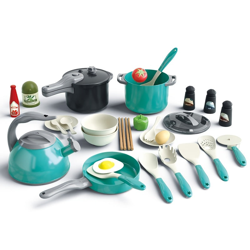 32pcs Kids Play Kitchen Cooking Pans Toys for Boys and Girls
