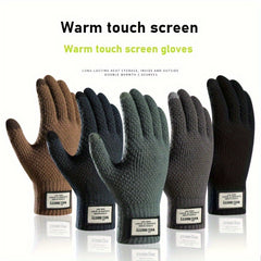 Winter Warm Knitted Gloves Thickened & Velvet Touch Screen Gloves