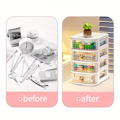 4-Layer Rabbit Storage Box Stationery Storage Multifunctional Desktop Drawer