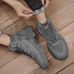Men's Rugged Service Boots Casual Lace up Walking Shoes