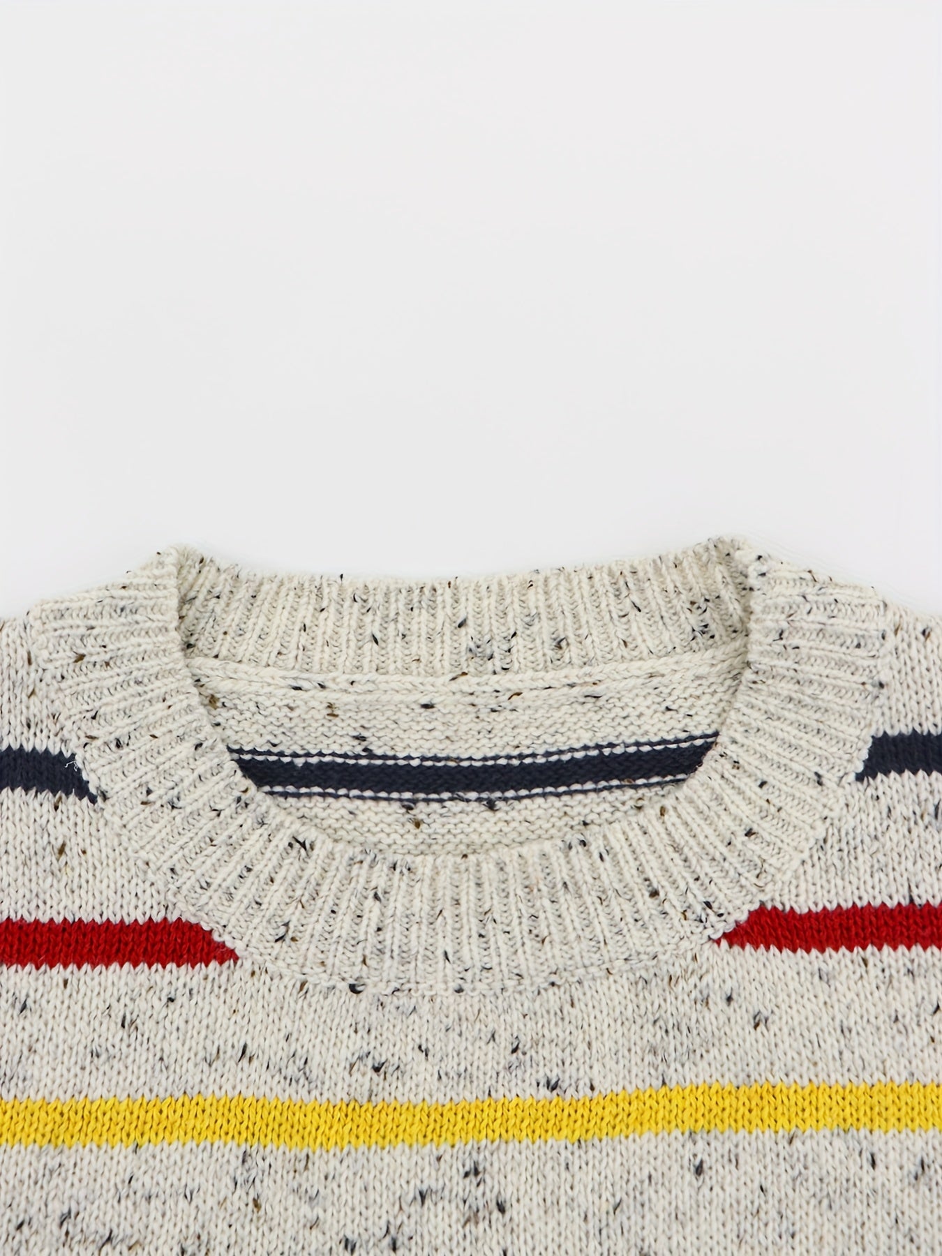 Casual Sweater Women's Plus Stripe Print Long Sleeve Round Neck Jumper
