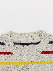 Casual Sweater Women's Plus Stripe Print Long Sleeve Round Neck Jumper