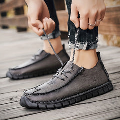 Men's Moc Toe Lace up Shoes Stitch Detail Shoes