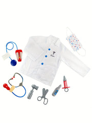 Kids Doctor Costume Surgeon Dress Up Toddler Boy Girl Halloween Costume