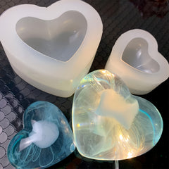 2pcs Heart Shape Silicone Moulds For DIY Resin Craft Soap Candle Pendants