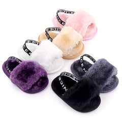 Flower Patterned Slip-on Fabric Shoes for Baby Girls