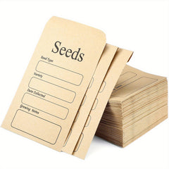 50pcs Resealable Seed Envelopes 8 x 11.99 cm with Seed Collecting Template