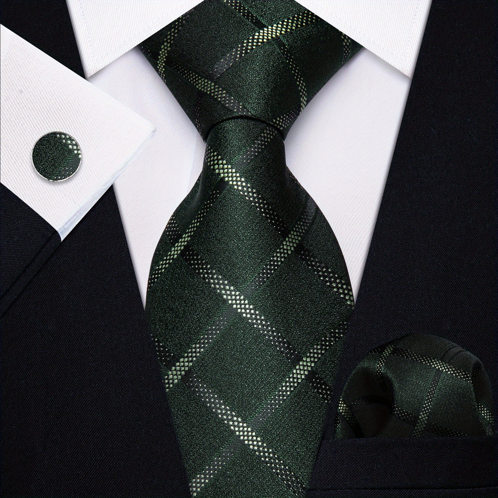 Men's Floral Jacquard Necktie Set - Business Party Wedding Gift