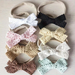 Infant Baby Nylon Soft Hairband Plaid Bow Headband