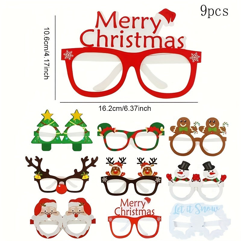 9pcs Festive Glasses for Christmas Birthdays Weddings and Parties