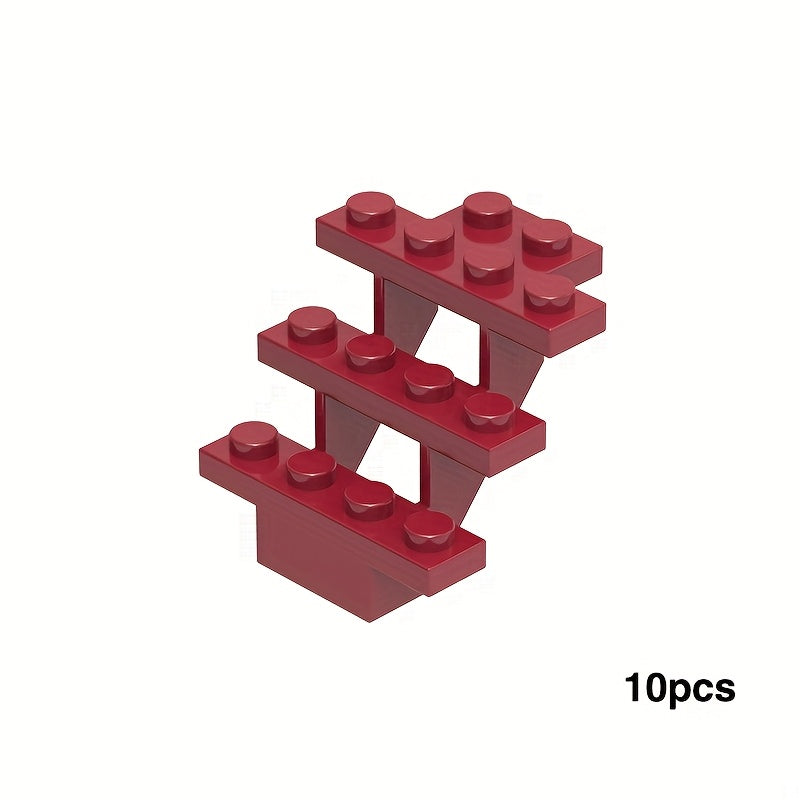 10pcs Small Grain Blocks Set House Stairs Figures DIY Toy Christmas Scene ABS