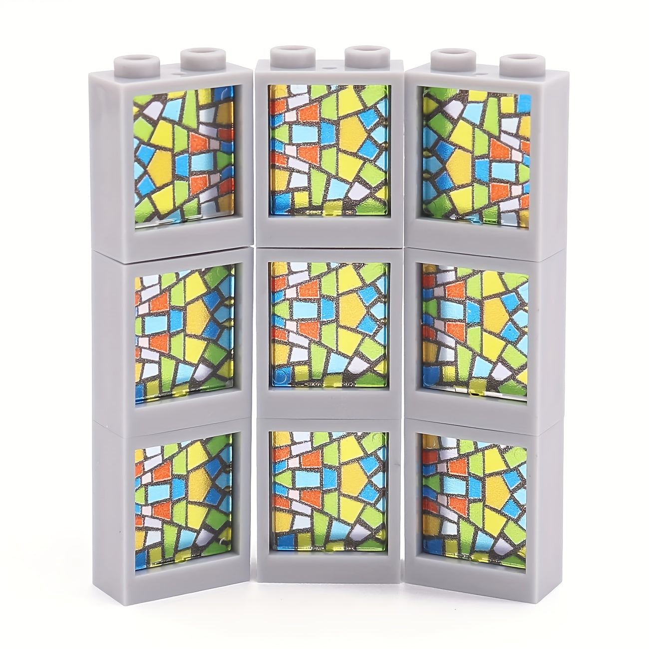 10pcs Window Frame Building Blocks 1x2x2 with Glass Panels