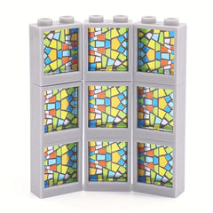 10pcs Window Frame Building Blocks 1x2x2 with Glass Panels