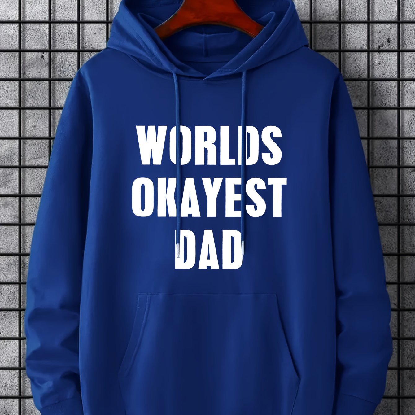 World's Okayest Dad Print Hoodie Casual Sweatshirt