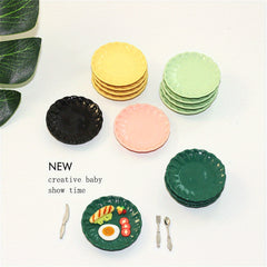 Steak Plate for Dollhouse Accessories 1:6 1:12 Scale