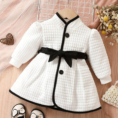 Baby Girls Thermal Belted Dress Set Princess Coat Cardigan