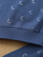 Newborn Baby Boys Moon Print Long Sleeve Sleepwear Set