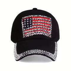 National Flag Style Diamond Denim Peaked Cap Baseball Cap