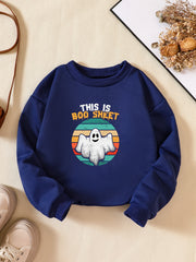 Halloween Boys Sweatshirt Long Sleeve Crew Neck Top Kids Clothing