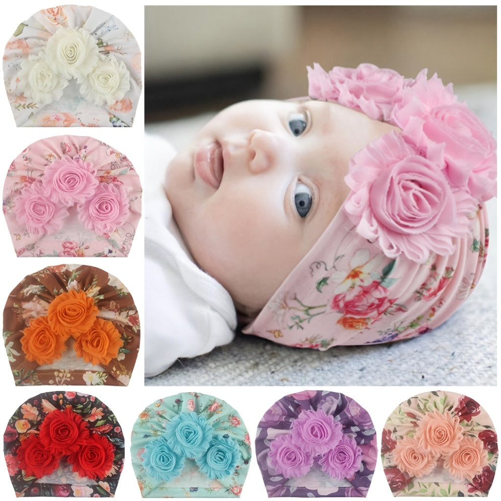 Floral Print Baby Headscarf, 0-3 Years Old