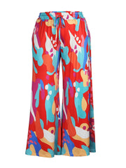 Wide Leg Trousers with Random Print