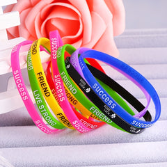 20 Personalized Silicone Wristbands Custom Letter Print Friendship Bracelets
