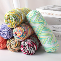 2pcs Thread Smudge Dyeing Milk Cotton Wool Blanket Diy Knitting Crochet Material