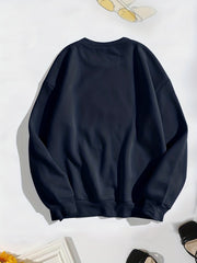MAMA Leopard Letter Print Sweatshirt Long Sleeve Crew Neck Casual