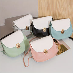 Girls Contrast Saddle Bag Shoulder Crossbody Coin Bag