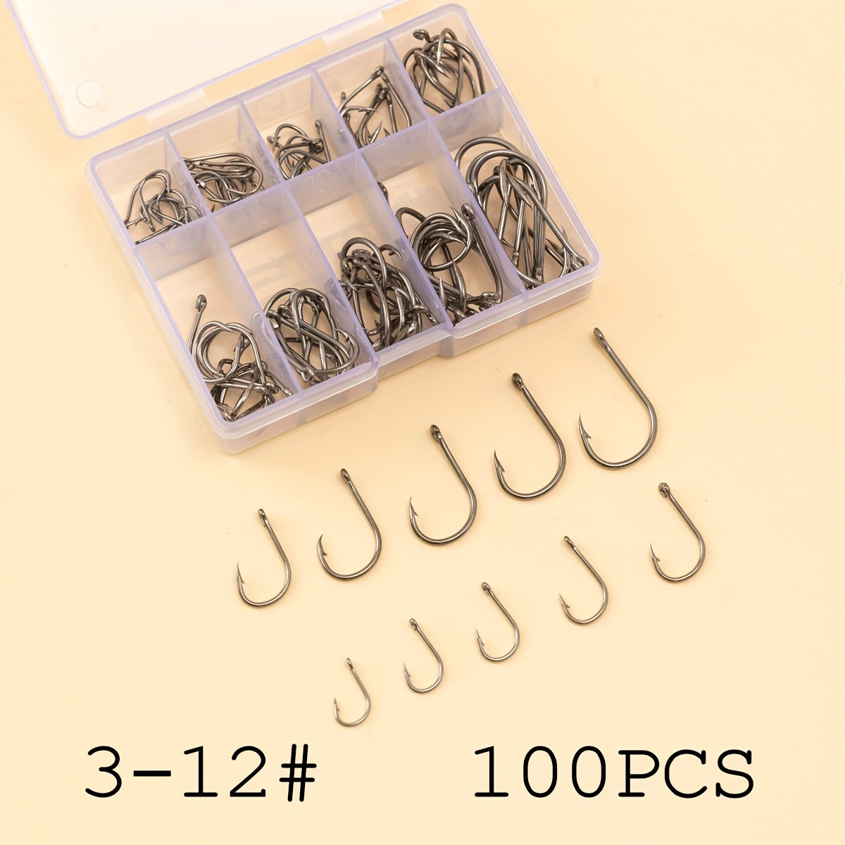100pcs High Carbon Steel Offset Circle Hooks Strong Octopus Barbed Fishing Hooks