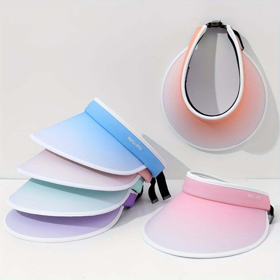 Girls Gradient Top Visor Hat UV Protective Sport Cap For Kids