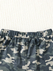 Boys T Shirt Shorts Cap Set Summer Toddler Kids Camo Casual Outfit