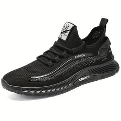 Men's Slip-on Sneakers with Shoelaces Breathable Lightweight Athletic Shoes