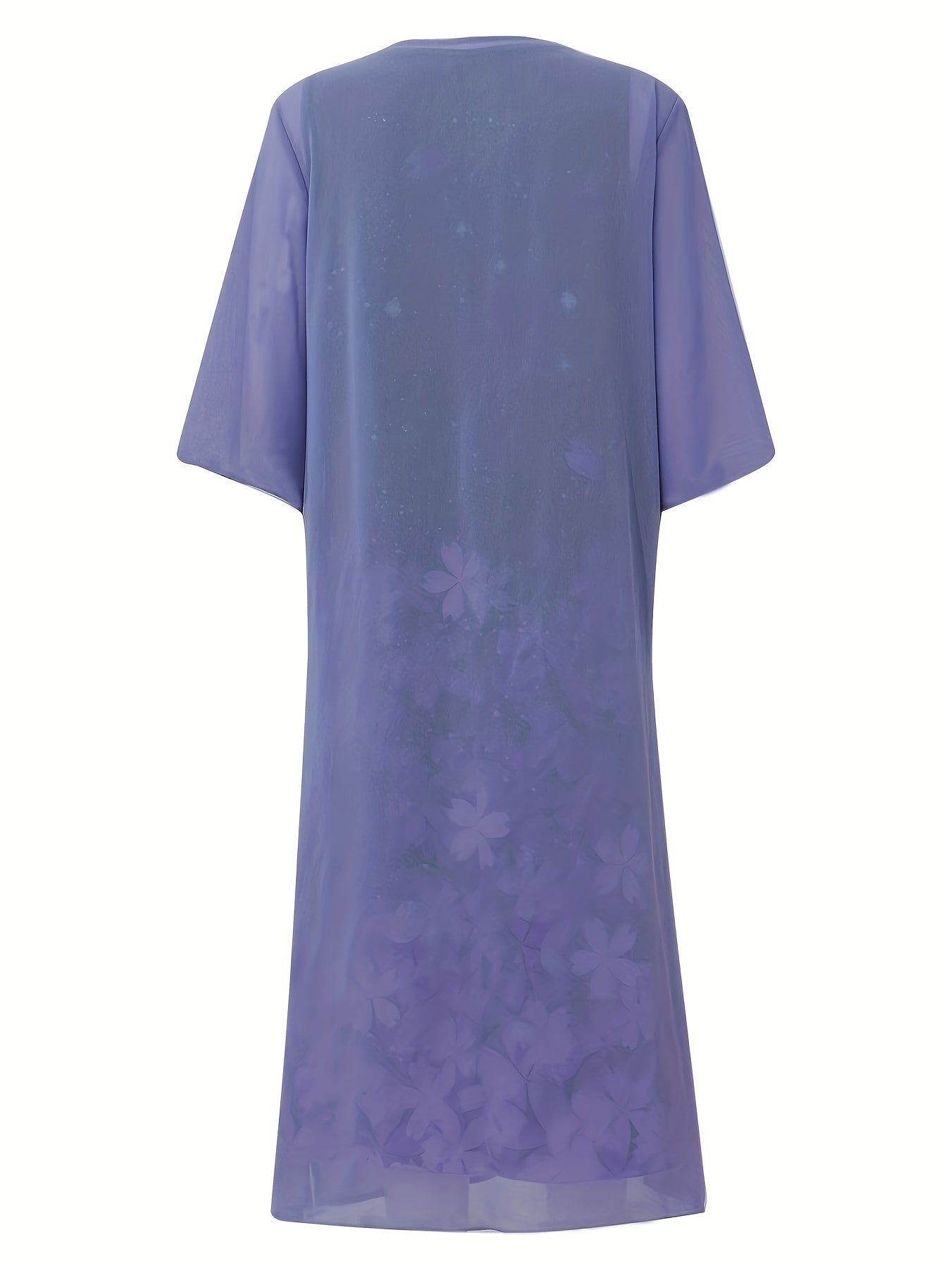Print Long Dress & Sleeve Cardigan Outfits for W