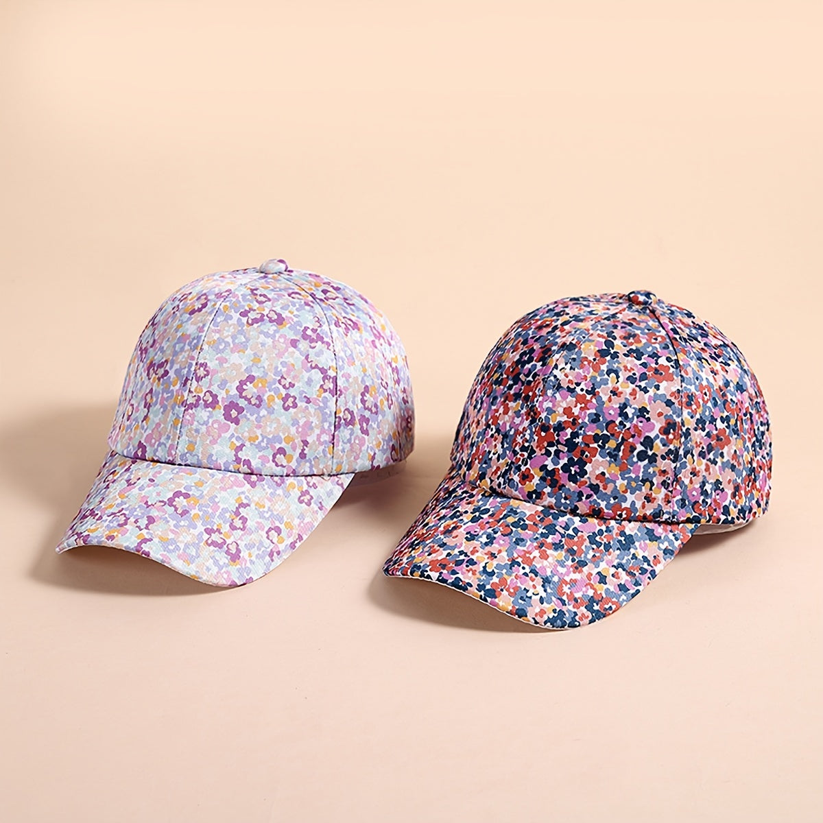 Girls Baseball Cap Floral Sun Protection Sunshade Hat for Outdoor Activities