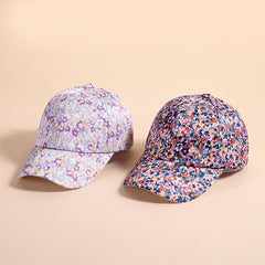 Girls Baseball Cap Floral Sun Protection Sunshade Hat for Outdoor Activities