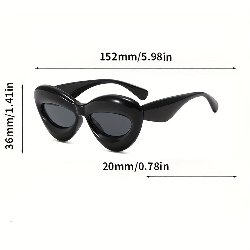 Oval Frame Sunglasses Thick Large Wrap Around Eyewear