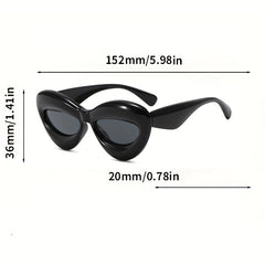 Oval Frame Sunglasses Thick Large Wrap Around Eyewear