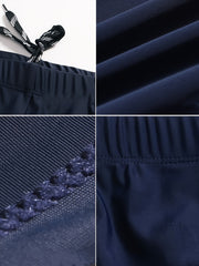 Men's Geometric Pattern Boxer Swim Trunks High Stretch Breathable Swimwear