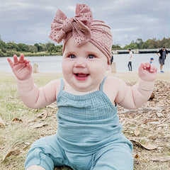 Baby Lace Embroidery Turban Baby Girl Hat With Bowknot