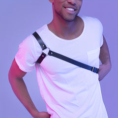 Men's PU Leather Shoulder Strap Body Belt for Daily Wear Party Costume