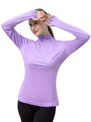 1/4 Zipper Diving Rash Guard Sun Protection Top